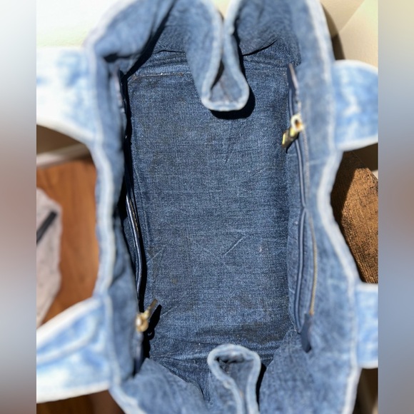 SOLD!!! 🔥 PRADA Canapa Canvas Denim Hand Bag Blue - Picture 7 of 12
